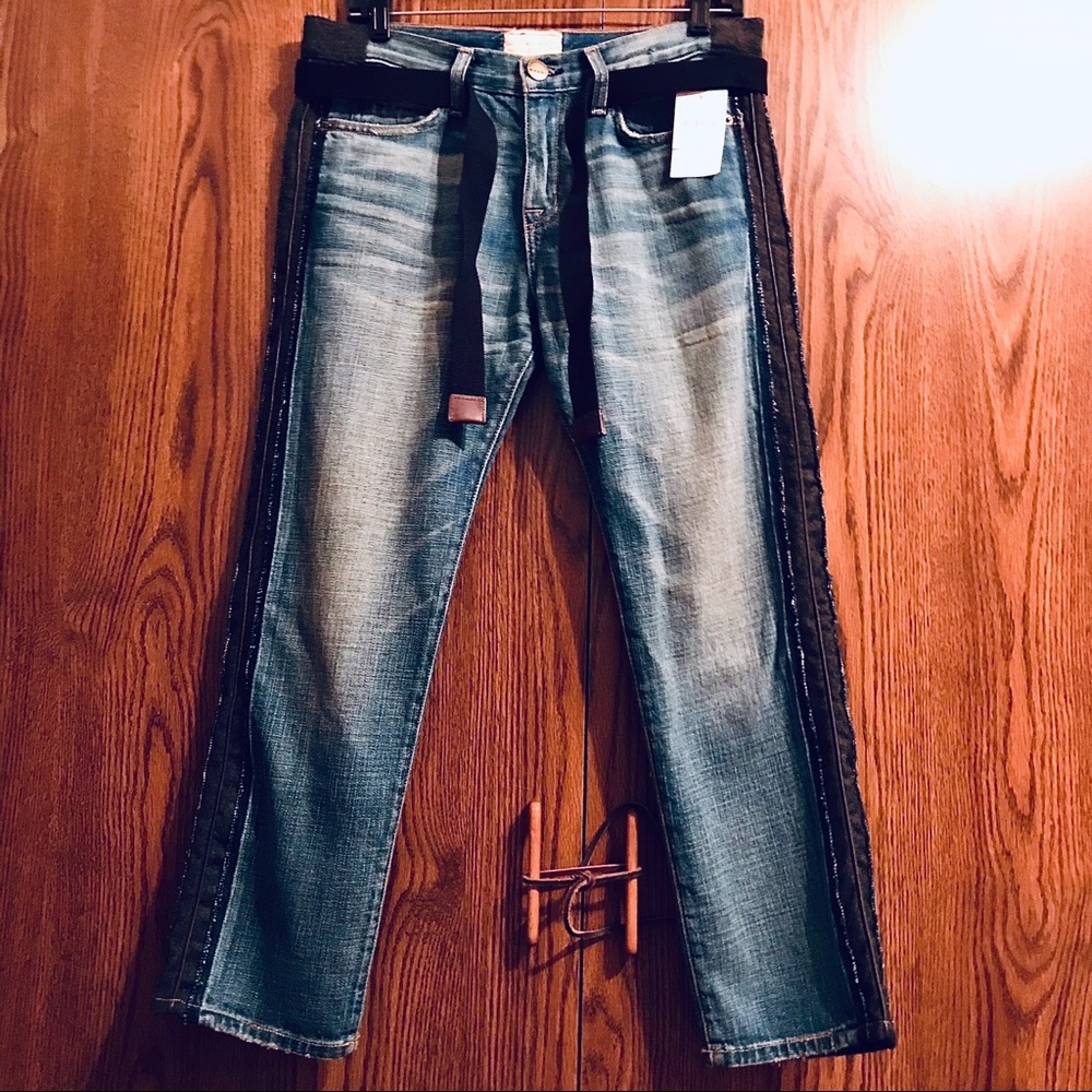 MARNI NEW/TAGS SOFT DISTRESSED JEANS/WOOL/LEATHER